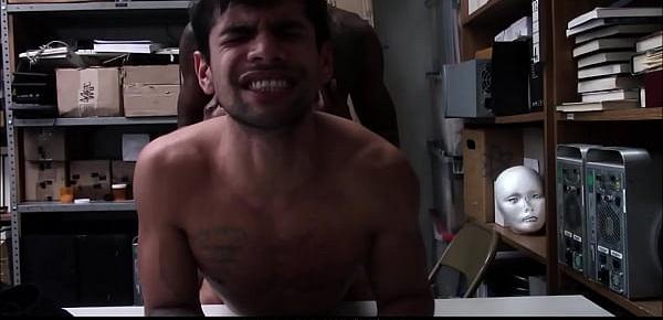  Straight Young Latino With Muscles Blackmailed By Gay Black Security Guard